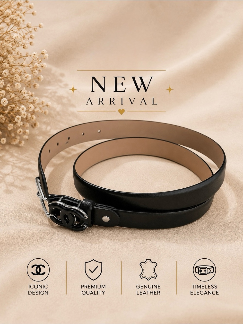 🖤 Women’s Black Leather Belt 🖤
💎 Elegant • Timeless • Versatile